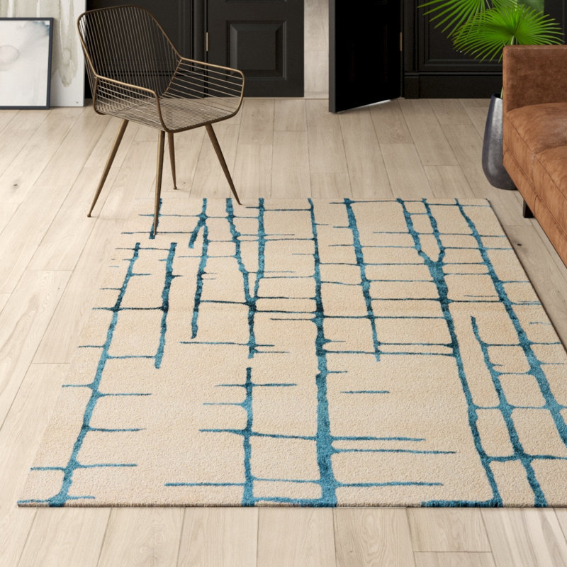 Lebow HandTufted Wool Taupe/Navy Area Rug AllModern